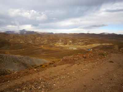 Earthworks of Darre Aloo lead extraction complex in Kerman city