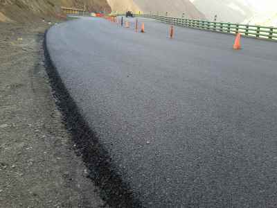 Warm mix Fiber Asphalt overlay in Karaj – Chalous road