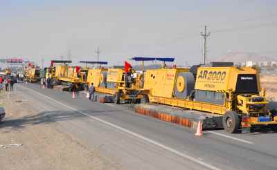 Hot in place recycle & polymer modified asphalt overlay in Kamalshahr – Abyek road