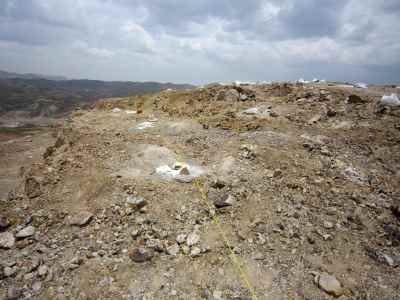 Earthworks of Darre Aloo lead extraction complex in Kerman city