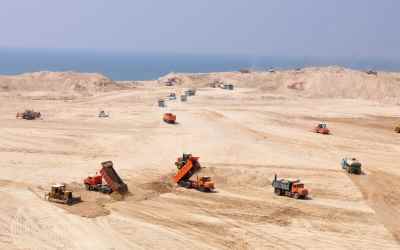 Earthworks and preparing phase 22-24 in Asaluyeh city