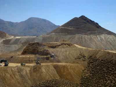 Earthworks of Darre Aloo lead extraction complex in Kerman city