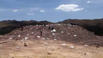 Earthworks of Darre Aloo lead extraction complex in Kerman city