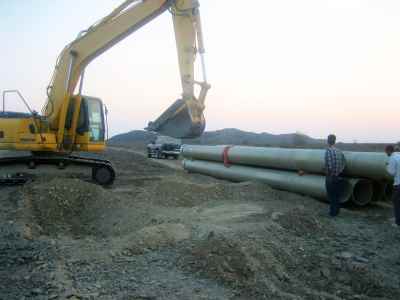 Construction of water conveying network from Shi Kalak reservoir dam