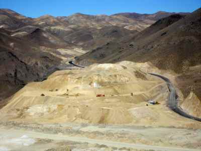 Earthworks of Darre Aloo lead extraction complex in Kerman city